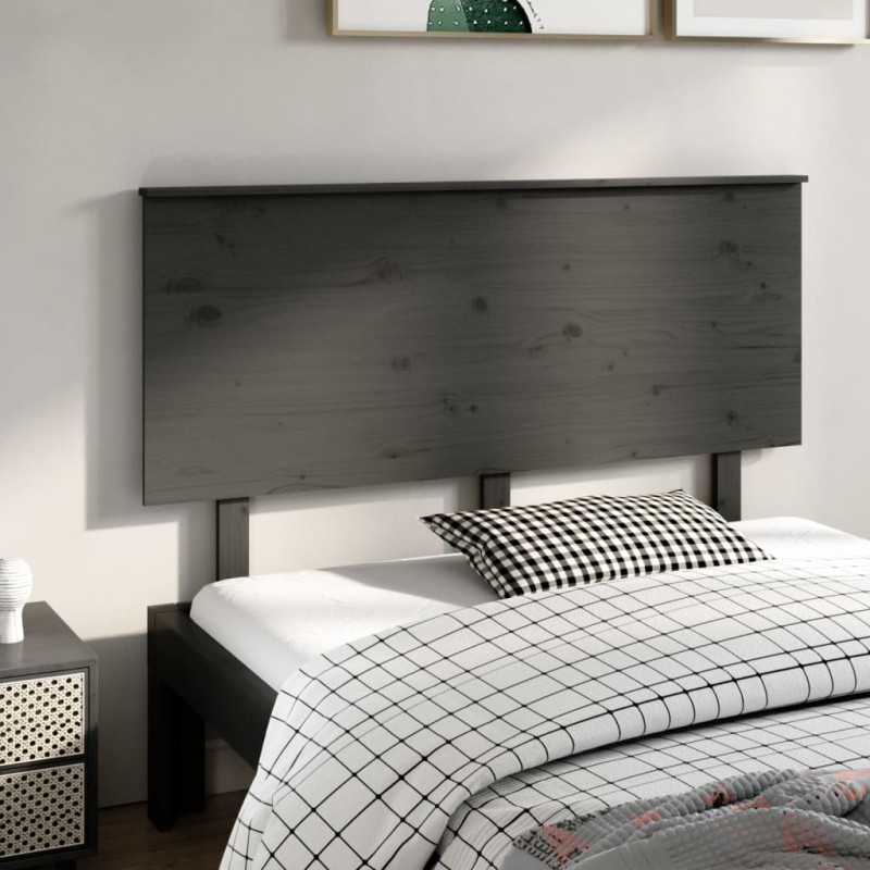 Testiera per Letto Grigia 144x6x82,5cm Legno Massello di Pino Testiera per Letto Grigia 144x6x82,5cm Legno Massello di Pino