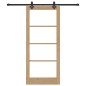 Porta Scorrevole vidaXL con Set Hardware 'ORKDAL'Legno Massello e Vetro