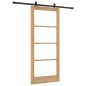 Porta Scorrevole vidaXL con Set Hardware 'ORKDAL'Legno Massello e Vetro