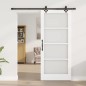 Porta Scorrevole vidaXL con Kit di Fissaggi "ORKDAL" in Legno Massello Bianco e Vetro Porta Scorrevole vidaXL con Kit di Fissaggi "ORKDAL" in Legno Massello Bianco e Vetro