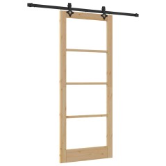 Porta scorrevole vidaXL con set hardware 'ORKDAL'Legno massello e vetro