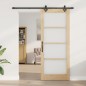 Porta scorrevole vidaXL con set hardware 'ORKDAL'Legno massello e vetro