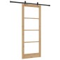 Porta scorrevole vidaXL con set hardware 'ORKDAL'Legno massello e vetro