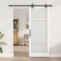 Set Porta Scorrevole vidaXL con Hardware 'ORKDAL'Bianco in Legno Massello e Vetro