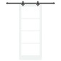 Set Porta Scorrevole vidaXL con Hardware 'ORKDAL'Bianco in Legno Massello e Vetro