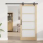 Porta scorrevole vidaXL con set di hardware 'ORKDAL'in legno massello e vetro
