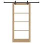 Porta scorrevole vidaXL con set di hardware 'ORKDAL'in legno massello e vetro