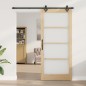 Porta scorrevole vidaXL con kit hardware 'ORKDAL'in legno massello e vetro Porta scorrevole vidaXL con kit hardware 'ORKDAL'in legno massello e vetro