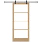 Porta scorrevole vidaXL con kit hardware 'ORKDAL'in legno massello e vetro Porta scorrevole vidaXL con kit hardware 'ORKDAL'in legno massello e vetro