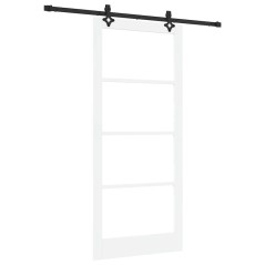 Set porta scorrevole vidaXL con hardware "ORKDAL" Bianco Legno Massello & Vetro