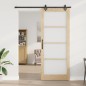 Porta scorrevole vidaXL con set di ferramenta 'ORKDAL'Legno massello e vetro Porta scorrevole vidaXL con set di ferramenta 'ORKDAL'Legno massello e vetro