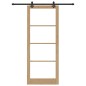 Porta scorrevole vidaXL con set di ferramenta 'ORKDAL'Legno massello e vetro Porta scorrevole vidaXL con set di ferramenta 'ORKDAL'Legno massello e vetro