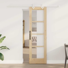 Set di porte scorrevoli vidaXL con hardware 61x198.5 cm in legno massello di pino