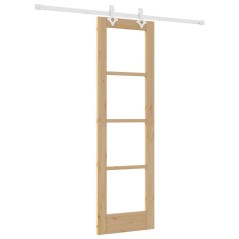 Set di porte scorrevoli vidaXL con hardware 61x198.5 cm in legno massello di pino