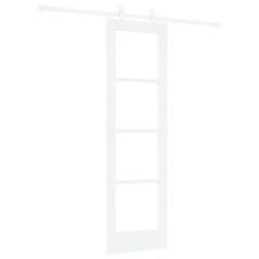 Set di Porta Scorrevole vidaXL con Kit Bianco 61x198.5 cm in Legno Massello Pino