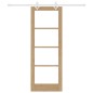 Set Porta Scorrevole vidaXL con Hardware 73.5x198.5 cm in Legno Massello di Pino