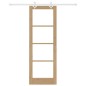 Set di porte scorrevoli vidaXL con kit hardware 73,5x211 cm legno massello di pino