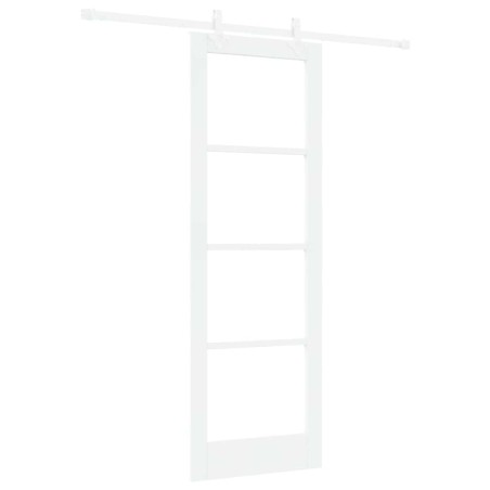 Porta scorrevole vidaXL con set di hardware bianco 73.5x211 cm in legno massello di pino