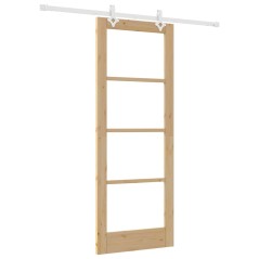 Set di porte scorrevoli vidaXL con attrezzatura 78x202 cm legno massello di pino