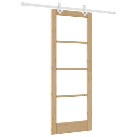 Set di porte scorrevoli vidaXL con attrezzatura 78x202 cm legno massello di pino