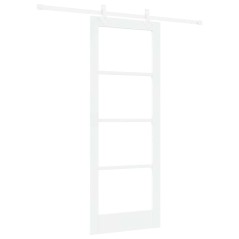Set di Porte Scorrevoli vidaXL con Fissaggi Bianchi 78x202 cm in Legno Massello di Pino