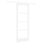 Set di Porte Scorrevoli vidaXL con Fissaggi Bianchi 78x202 cm in Legno Massello di Pino Set di Porte Scorrevoli vidaXL con Fissaggi Bianchi 78x202 cm in Legno Massello di Pino
