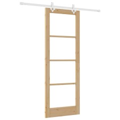 Set Porta Scorrevole vidaXL con Componenti 78x211 cm Legno Massello Pino