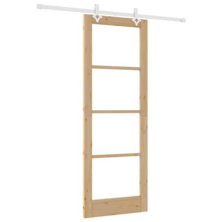 Set Porta Scorrevole vidaXL con Componenti 78x211 cm Legno Massello Pino