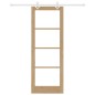 Set Porta Scorrevole vidaXL con Componenti 78x211 cm Legno Massello Pino Set Porta Scorrevole vidaXL con Componenti 78x211 cm Legno Massello Pino