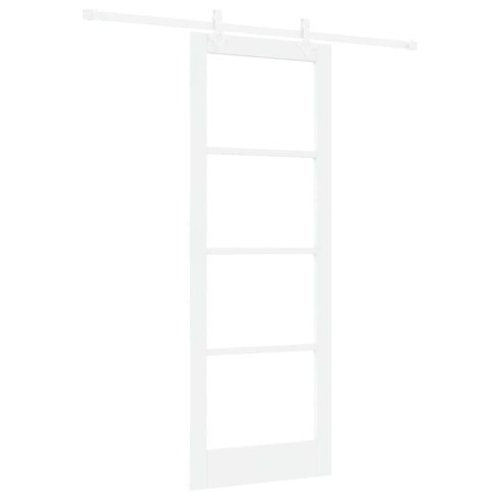 Set Porta Scorrevole vidaXL con Hardware Bianco 78x211 cm Legno Massiccio di Pino