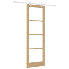Porta scorrevole vidaXL con set hardware 78x232 cm Legno massello di pino