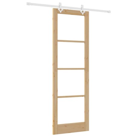 Porta scorrevole vidaXL con set hardware 78x232 cm Legno massello di pino