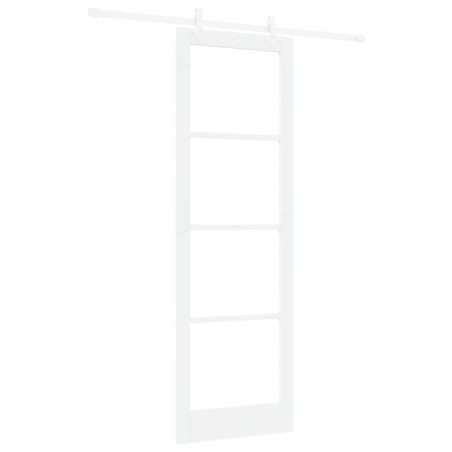 Set Porta Scorrevole vidaXL con Hardware Bianca 78x232 cm in Legno Massello di Pino