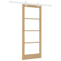 Set di porte scorrevoli vidaXL con set di ferramenta 83x202 cm in legno massello di pino
