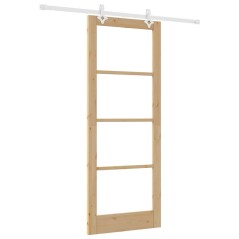 Porta scorrevole vidaXL con set di hardware 83x211 cm in legno massello di pino