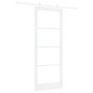 Set di Porta Scorrevole vidaXL con Hardware Bianco 83x211 cm in Legno Massello di Pino