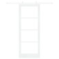 Set di Porta Scorrevole vidaXL con Hardware Bianco 83x211 cm in Legno Massello di Pino