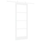 Set di Porta Scorrevole vidaXL con Hardware Bianco 83x211 cm in Legno Massello di Pino