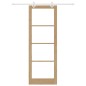 Porta Scorrevole vidaXL con Set Hardware 83x232 cm Legno Massello in Pino