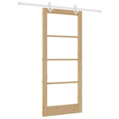 Set di porte scorrevoli vidaXL con hardware 86x198.5 cm in legno massello di pino