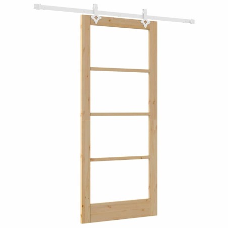 Set di porte scorrevoli vidaXL con hardware 86x198.5 cm in legno massello di pino