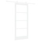 Set Porta Scorrevole vidaXL con Hardware Bianco 86x198,5 cm in Legno Massello di Pino Set Porta Scorrevole vidaXL con Hardware Bianco 86x198,5 cm in Legno Massello di Pino
