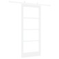 Set Porta Scorrevole vidaXL con Hardware Bianco 86x198,5 cm in Legno Massello di Pino Set Porta Scorrevole vidaXL con Hardware Bianco 86x198,5 cm in Legno Massello di Pino