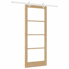 Set di Porta Scorrevole vidaXL con Hardware 86x211 cm Legno Massello di Pino