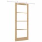 Set di Porta Scorrevole vidaXL con Hardware 86x211 cm Legno Massello di Pino