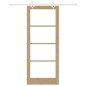 Set di Porta Scorrevole vidaXL con Hardware 86x211 cm Legno Massello di Pino