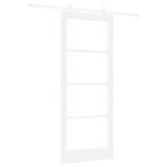 Set Porta Scorrevole con Hardware vidaXL Bianco 86x211 cm Legno Massello di Pino