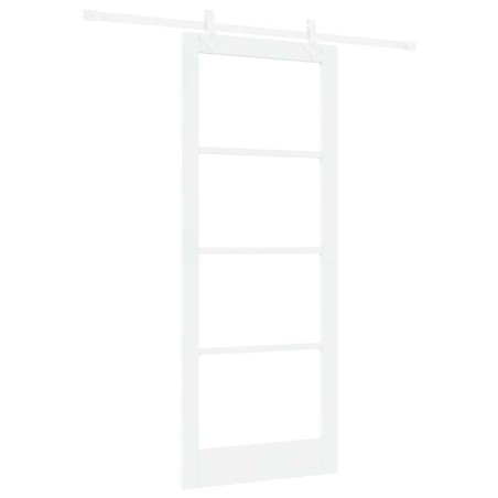 Set Porta Scorrevole con Hardware vidaXL Bianco 86x211 cm Legno Massello di Pino