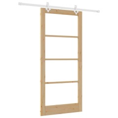 Porta scorrevole vidaXL con set di hardware 93x202 cm in legno massello di pino