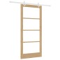 Porta scorrevole vidaXL con set di hardware 93x202 cm in legno massello di pino